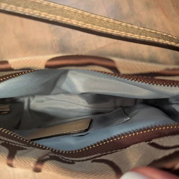 Coach Signature Brown and Gold Shoulder Bag - Picture 3 of 4